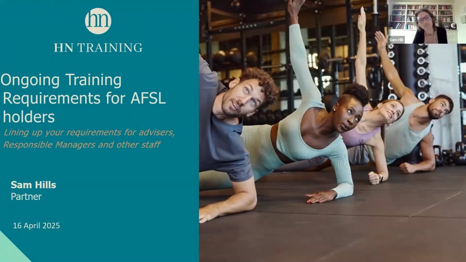 Ongoing training requirements for AFSL holders