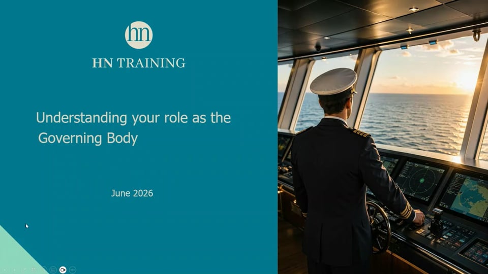 Understanding your role as the Governing Body – Role-Specific Training